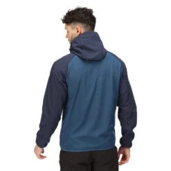 Regatta Men's Arec III Hooded Softshell Jacket Moonlight Denim/Navy -Crag Clothing Shop ARECIIIMOONLIGHTNAVYMODELBACK