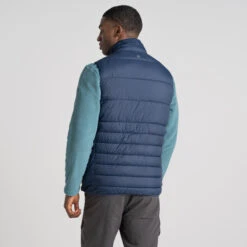 Craghoppers Men's Compresslite VII Gilet | Blue Navy / Washed Teal RRP £70 -Crag Clothing Shop CMB828MODELBACK