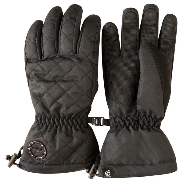 Dare2B Dare 2b Women's Crystallize Quilted Ski Gloves | Black 3 Dare2B Dare 2b Women's Crystallize Quilted Ski Gloves | Black