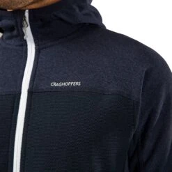 Craghoppers Men's Galway Hooded Jacket Navy CMA1306 RRP £55 -Crag Clothing Shop GALWAYHOODIECLOSE