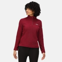Regatta Women's Kenger Half Zip Beetroot/ Fig -Crag Clothing Shop KENGERBEETROOTFIGMODEL