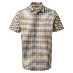 Craghoppers Men's Nour Short Sleeved Check Shirt- Parka Green Check