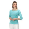 Regatta Women's Polexia Square Neck Top Turquoise White Stripe -Crag Clothing Shop POLEXIATURQUOISE