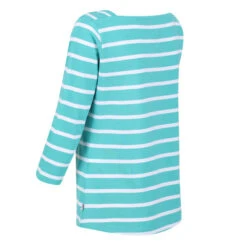 Regatta Women's Polexia Square Neck Top Turquoise White Stripe -Crag Clothing Shop POLEXIATURQUOISEBACK