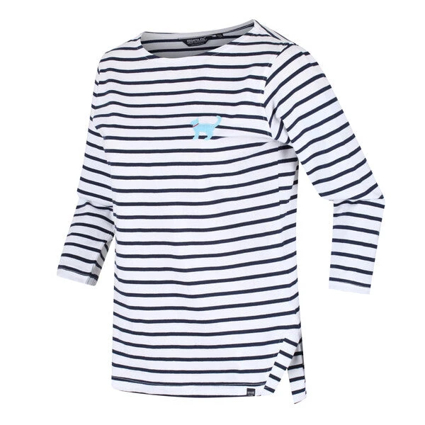 Regatta Women's Polina Printed Long Sleeved T-Shirt White Stripe 3 Regatta Women's Polina Printed Long Sleeved T-Shirt White Stripe