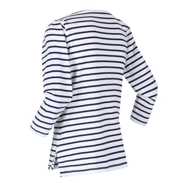 Regatta Women's Polina Printed Long Sleeved T-Shirt White Stripe 4 Regatta Women's Polina Printed Long Sleeved T-Shirt White Stripe - Image 2