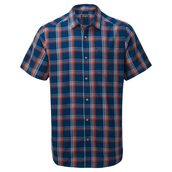 Craghoppers Men's Rafie Short Sleeved Check Shirt Poseidon Blue Check 3 Craghoppers Men's Rafie Short Sleeved Check Shirt Poseidon Blue Check