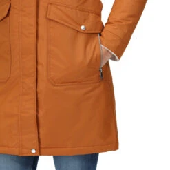 Regatta Women's Romine Waterproof Parka Jacket | Copper Almond -Crag Clothing Shop ROMINECOPPERMODELPOCKETS