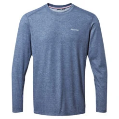 Craghoppers Men's NosiLife Talen Long Sleeved T-Shirt | Soft Navy Marl CMT928