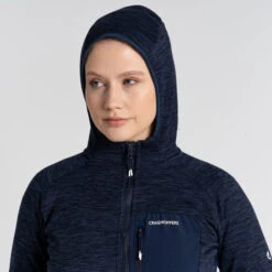 Craghoppers Women's Trina Hooded Jacket | Blue Navy -Crag Clothing Shop TRINAHOODEDJACKETNAVYMODELHOOD