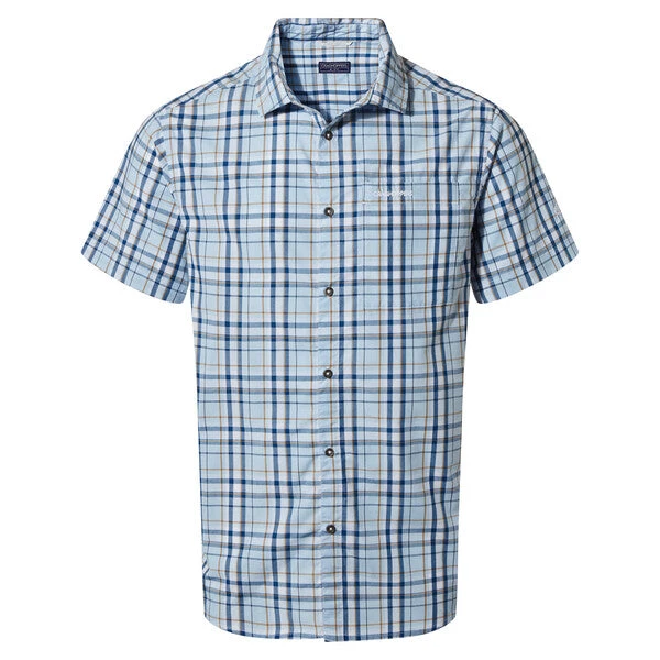 Craghoppers Vernon Short Sleeved Shirt Harbour Blue Check 3 Craghoppers Vernon Short Sleeved Shirt Harbour Blue Check