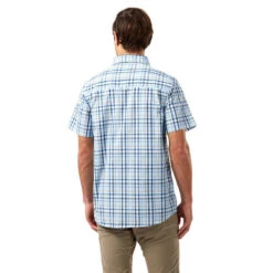 Craghoppers Vernon Short Sleeved Shirt Harbour Blue Check 7 Craghoppers Vernon Short Sleeved Shirt Harbour Blue Check -Crag Clothing Shop VERNONSHIRTHARBOURBLUEMODELBACK