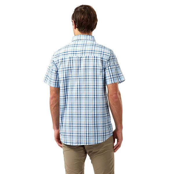 Craghoppers Vernon Short Sleeved Shirt Harbour Blue Check 5 Craghoppers Vernon Short Sleeved Shirt Harbour Blue Check - Image 3