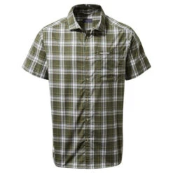 Craghoppers Men's Vernon Short Sleeved Shirt Parka Green Check