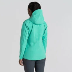 Craghoppers Women's Bronte Waterproof Jacket | Ocean Green -Crag Clothing Shop bronteoceangreenmodel