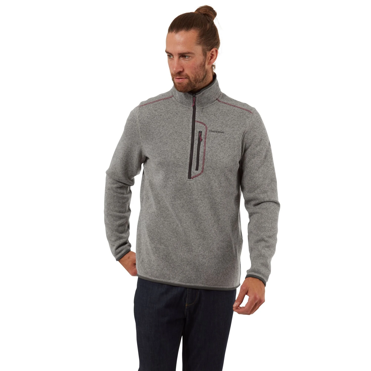 Craghoppers Men's Bronto Half Zip Soft Grey Marl CMA1285 RRP £45 4 Craghoppers Men's Bronto Half Zip Soft Grey Marl CMA1285 RRP £45 - Image 2