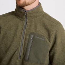 Craghoppers Men's Crawley Half-Zip Fleece Olive SCMA158 -Crag Clothing Shop crawleyhzolivecloseup