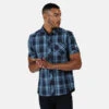 Regatta Men's Deakin III Short Sleeve Shirt Navy Check -Crag Clothing Shop deakin iii shirt navy check