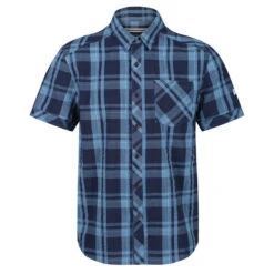 Regatta Men's Deakin III Short Sleeve Shirt Navy Check -Crag Clothing Shop deakin iii shirt navy check 3