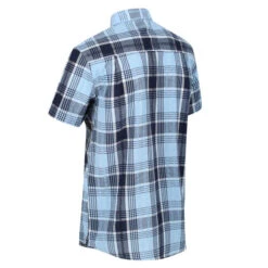 Regatta Men's Deakin IV Short Sleeve Shirt Powder Blue Check -Crag Clothing Shop deakin iv shirt powder blue check 2