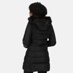 Regatta Women's Della Insulated Parka Jacket Black -Crag Clothing Shop dellablackmodelback