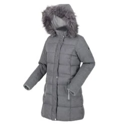 Regatta Women's Della Insulated Parka Jacket Cyberspace Marl Wool Effect