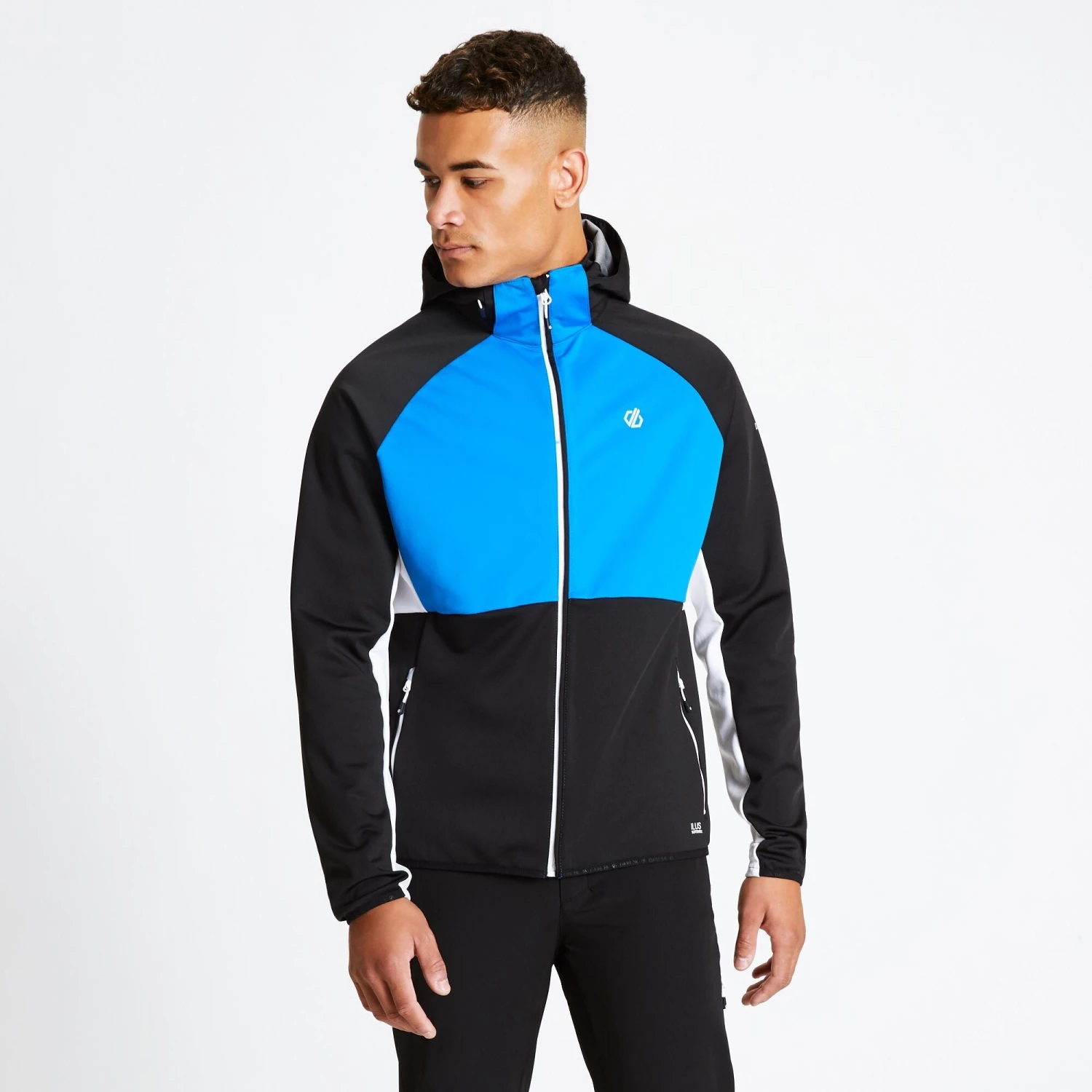 Dare2B Dare 2b Men's Endure Hooded Softshell Jacket Athletic Blue Black Windproof RRP £100 4 Dare2B Dare 2b Men's Endure Hooded Softshell Jacket Athletic Blue Black Windproof RRP £100 - Image 2