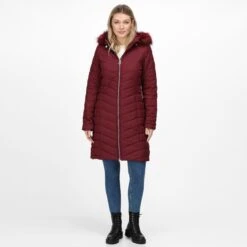 Regatta Women's Fritha Insulated Parka Claret -Crag Clothing Shop frithaclaretmodel