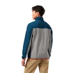 Craghoppers Men's Galway Half-Zip Cloud Grey/ Poseidon Blue Marl RRP £45 -Crag Clothing Shop galwayhalfzipbluemodelback