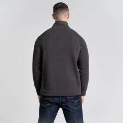 Craghoppers Men's Hayden Half Zip Fleece Black Pepper -Crag Clothing Shop haydenhalfzipblackpeppermodelback