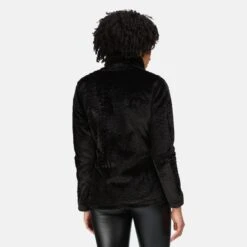 Regatta Women's Heloise Full Zip Fleece Black Linear Fur -Crag Clothing Shop heloiseblacklinearback