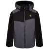 Dare2B Dare 2b Boy's Impose II Jacket Waterproof Ski Jacket Black/ Dark Storm Grey -Crag Clothing Shop imposeblackstorm