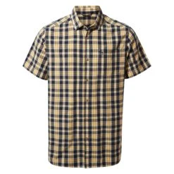 Craghoppers Men's Jose Short Sleeved Shirt Steel Blue Check RRP £50
