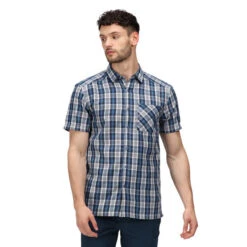 Regatta Men's Mindano VI Short Sleeve Shirt Dynasty Blue -Crag Clothing Shop mindanomodel