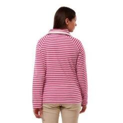 Craghoppers Natalia Raspberry Striped Half-Zip Fleece RRP £50 -Crag Clothing Shop nataliahzraspmodelback