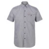 Regatta Men's Damari Coolweave Cotton Short Sleeve Shirt - Seal Grey -Crag Clothing Shop regatta mens damari shirt seal grey