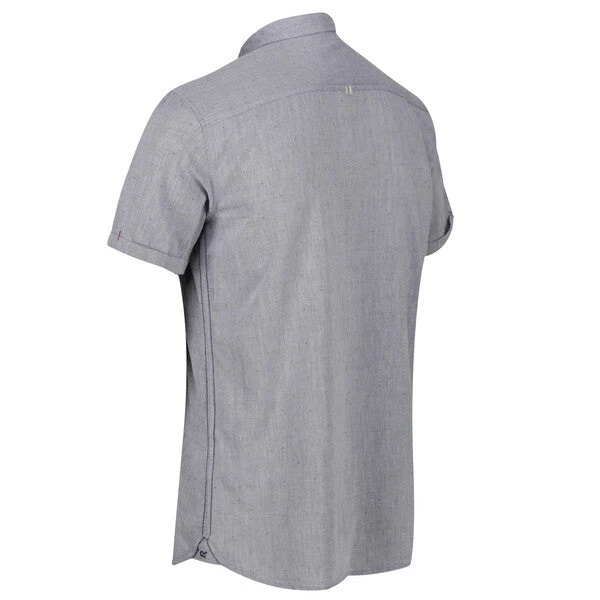 Regatta Men's Damari Coolweave Cotton Short Sleeve Shirt - Seal Grey 6 Regatta Men's Damari Coolweave Cotton Short Sleeve Shirt - Seal Grey - Image 4