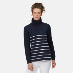 Regatta Women's Camiola II Half Button Jersey Navy/White Stripe