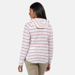 Regatta Women's Merindah Lightweight Overhead Hoodie Virtual Pink Stripe -Crag Clothing Shop regatta womens merindah virtual pink stripe 2