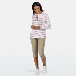 Regatta Women's Merindah Lightweight Overhead Hoodie Virtual Pink Stripe -Crag Clothing Shop regatta womens merindah virtual pink stripe 3