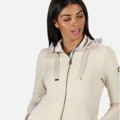 Regatta Women's Ramana Full Zip Fleece Hoodie Light Vanilla -Crag Clothing Shop regatta womens ramana hoody light vanilla model