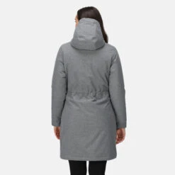 Regatta Women's Romine Waterproof Parka Jacket | Storm Grey Marl -Crag Clothing Shop rominegreyback